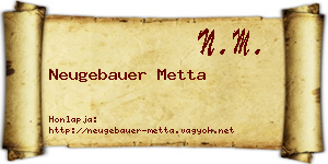 Neugebauer Metta névjegykártya